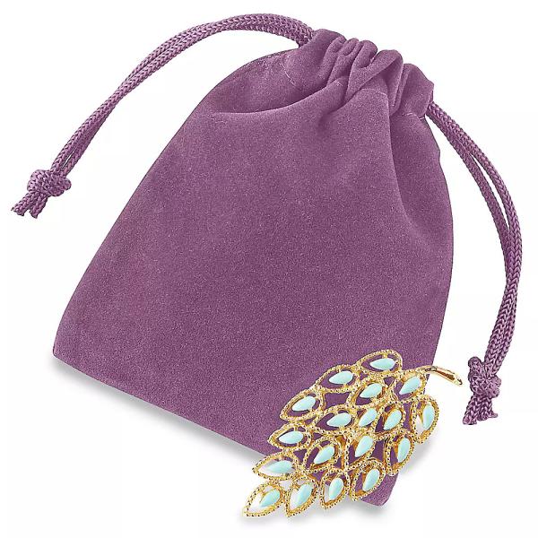 Soft Printed Velvet Flannel Mint Travel Jewelry Drawstring Bag Pouch Necklace
