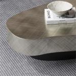 OEM Stainless Steel Contemporary Round Coffee Table With Metal Base