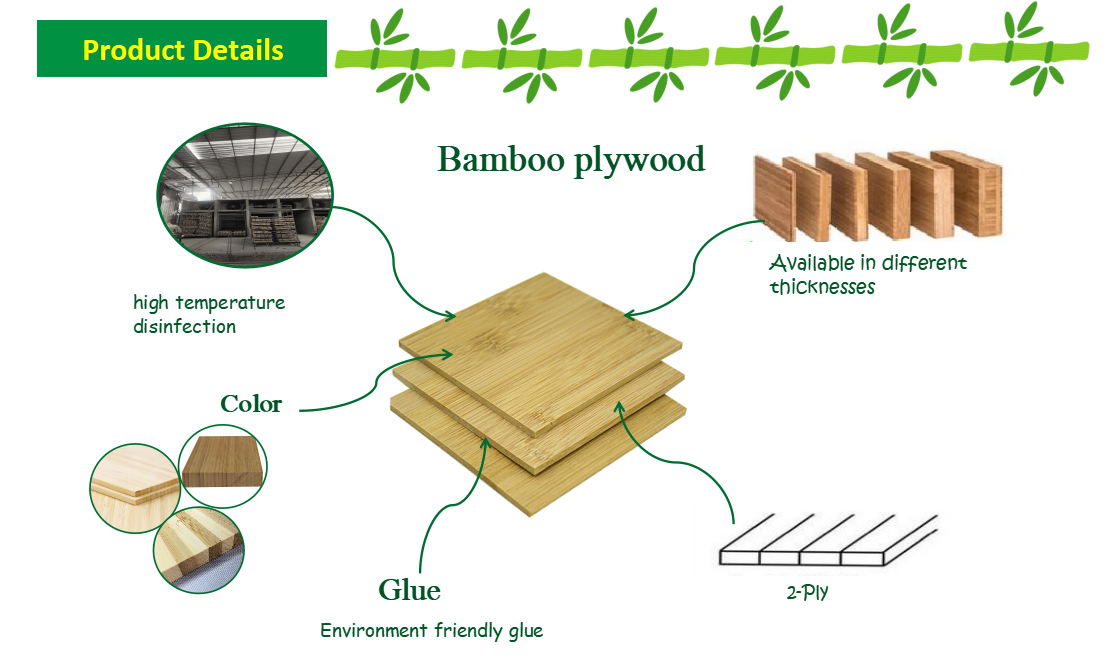 Multilayer 12mm Bamboo Plywood Flooring for Furniture 2000mm x 600mm Other Home Decor