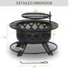 Buy cheap Outdoors Steel Wood Burning Fire Pit Backyard With Cooking Grill 32in 24in from wholesalers