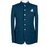 Solid Party Business Casual Suit Jacket Stand Collar Blazer Mens With Pocket Tie