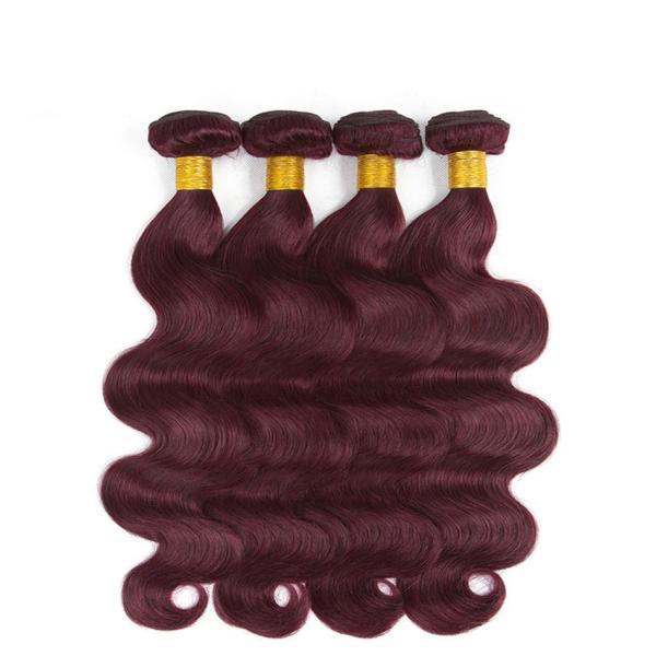 Buy cheap 99j Color Burgundy Ombre Hair Weave Extension Body Wave Virgin Hair Bundle No Smell from wholesalers