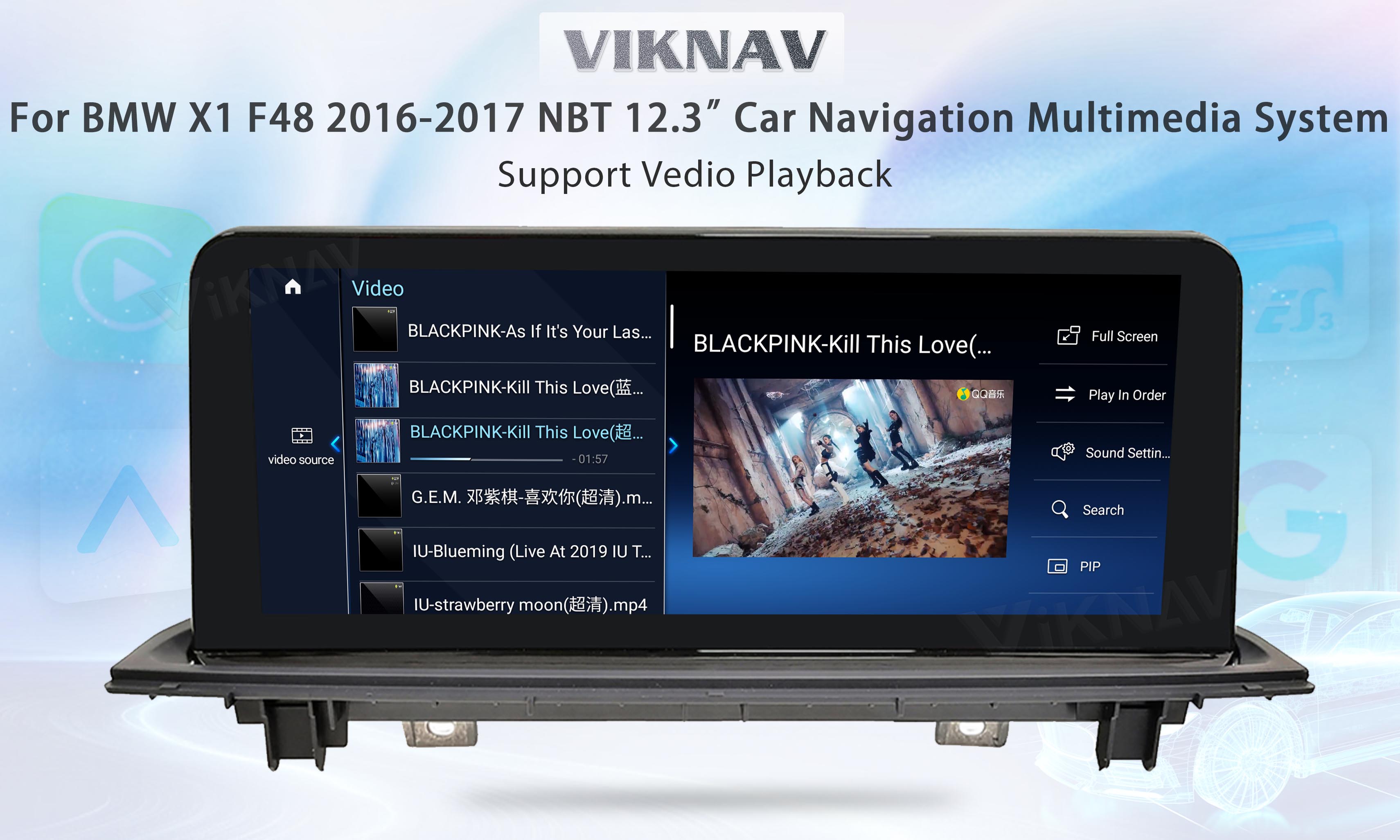 Viknav 12.3 inch Car Radio For BMW X1 F48 2016-17 NBT System Wireless Multimedia Player GPS Navigation Android Auto