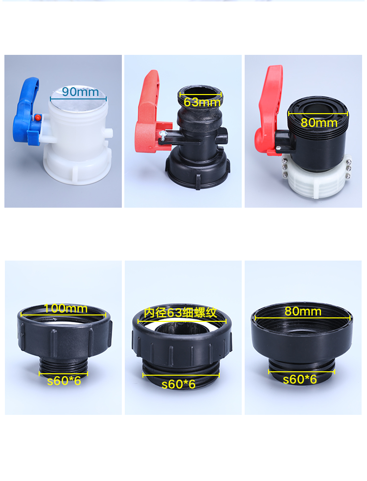 S60*6 Non Leakage IBC Tank Drum Plastic Fittings Check Valve for Irrigation Connector