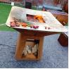 Buy cheap Rusty Red Corten Steel BBQ Grill Barbecue Fire Pit D1000mm Wood Fuel from wholesalers