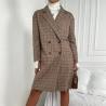 Buy cheap Office Ladies Notched Collar Plaid Coat Women Blazer Double Breasted Trench Winter Jacket 2021 Casual Long Coats for Ladies from wholesalers