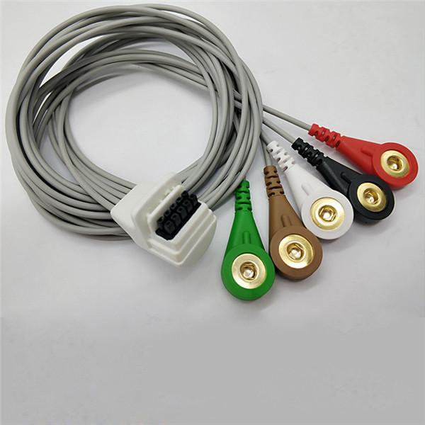 Buy cheap Compatible 10 Pin Holter ECG Cable Snap Trunk 5mm Lead 2mm Mortara H3 from wholesalers