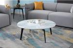 SGS Round Natural Marble Movable Coffee Table