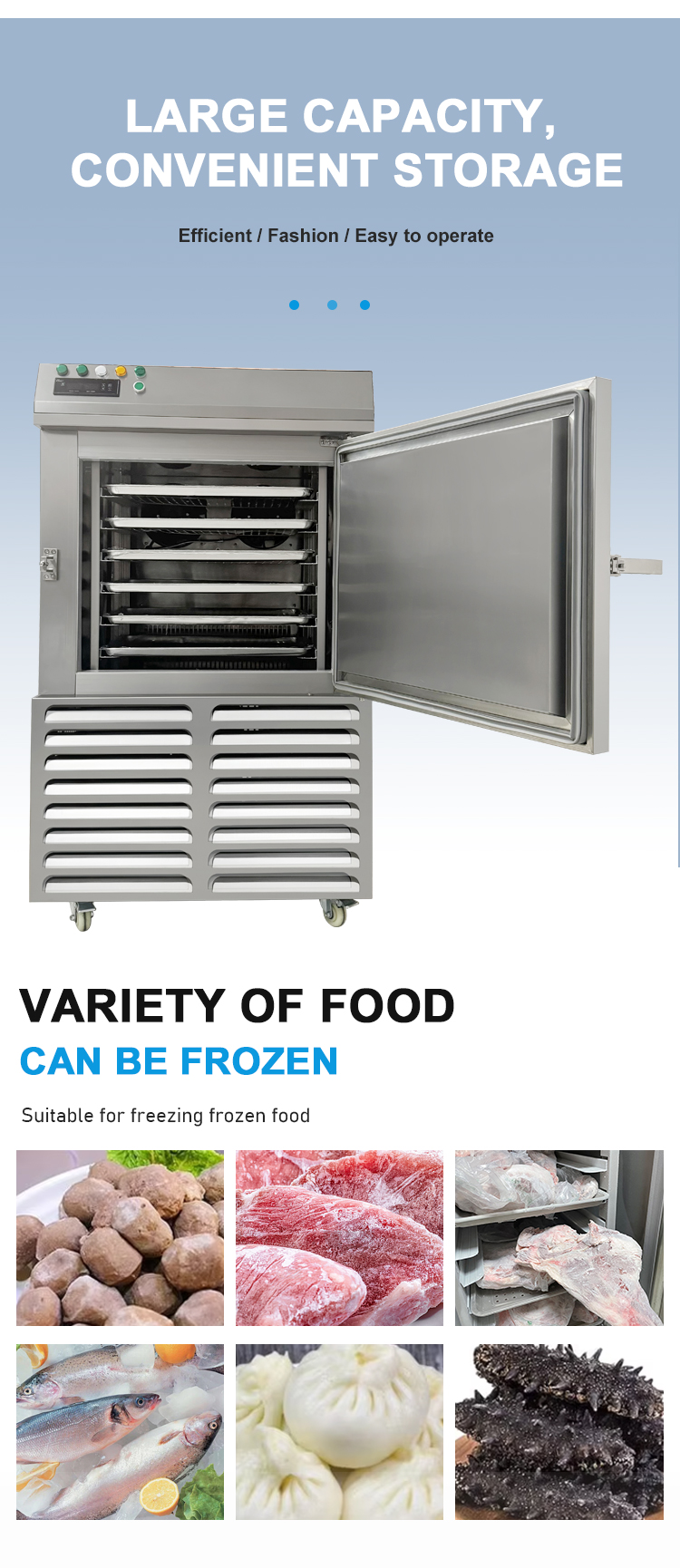 Vegetables Fruit Shrimp Tunnel Quick Freezer Quick Frozen Iqf Tunnel Blast Freezer -80C to 0C Temperature Control 220V