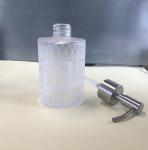 Satin Frosted Metal Dispenser Pump Glass Bottle Refillable 250ml