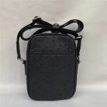 Authentic Real True Ostrich Skin Men Small Leisure Purse Genuine Leather