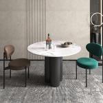 Rock Plate Contemporary Marble Dining Table Round Dining Table Chair