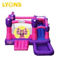 Buy cheap Jump And Slide Pink Bounce House PVC Plato Tarpaulin Scratch - Proof  4*4*4m product