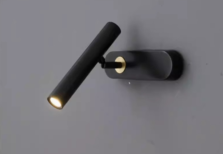 All-copper wall lamp simple bedside lamp background wall spotlight character art light luxury rotating wall lamp creative aisle lamp