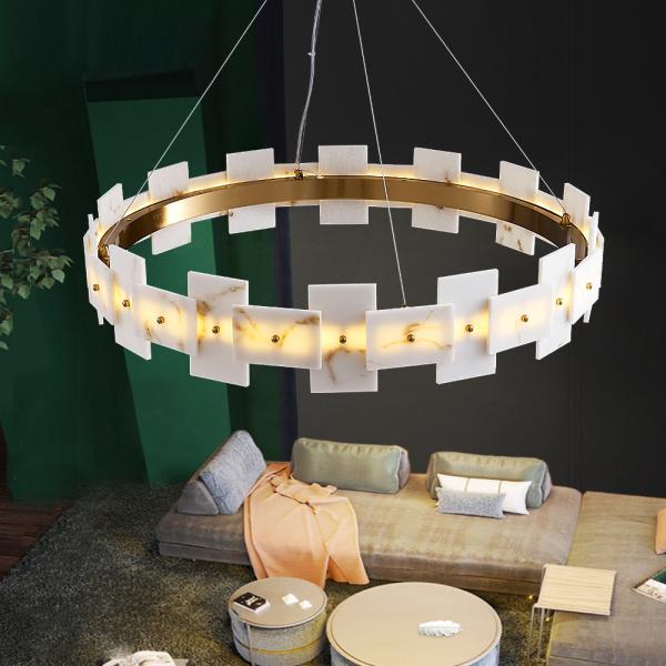 Buy cheap Led Creative Chandelier For Living Room White Ring Marble Chandelier(WH-MI-318) from wholesalers