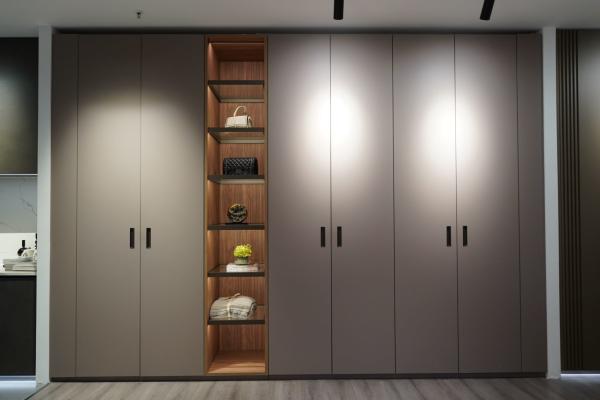 Buy cheap Modern Solid Wood Wardrobe with Bag Display Rack and LED Lighting from wholesalers