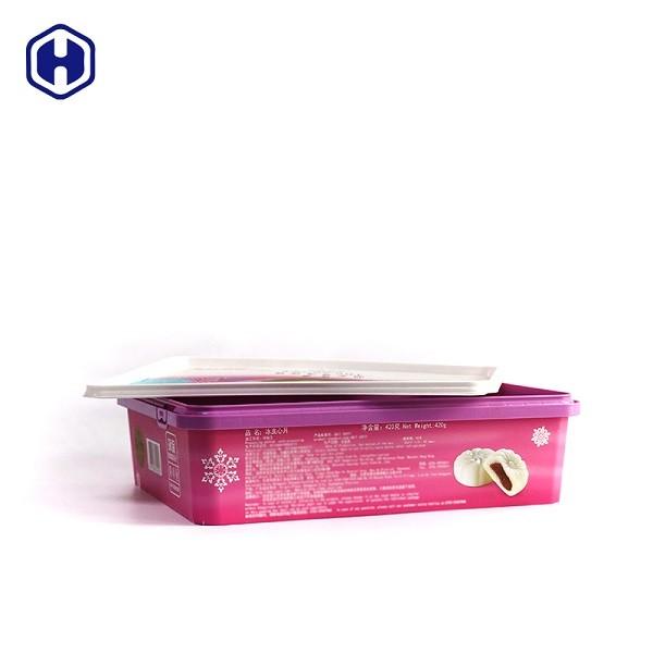 Buy cheap 0.45KGS Food Grade Square IML Box / Plastic Cake Container Scratch Resistant from wholesalers
