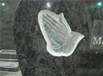 European style hand shape gray granite tomb stone
