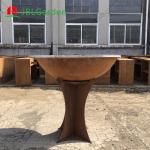 Modern Metal Garden Corten Steel Wood Burning Barbecue Grills Outdoor With Grid