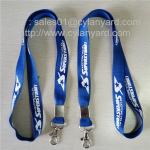 polyester lanyard with metal sheet crimped metal bead, metal crimp neck straps,