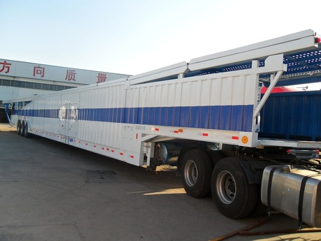 Air Brake Two Deck Pickup Truck Trailer Skeleton Type 6 Car Carrier Transport Trailer