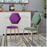 Buy cheap Colorful Upholstered Dining Chairs Hexagon Backrest For Dining Room from wholesalers
