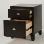 Walnut wood veneer wooden king size headboard with night stands of hotel bedroom