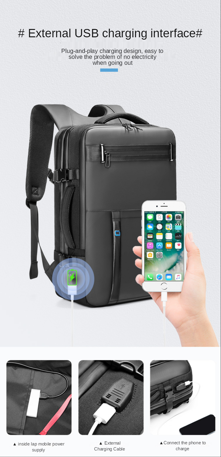 ISO9001 Multifunctional Oxford Business Trip Backpack 30*27*46cm