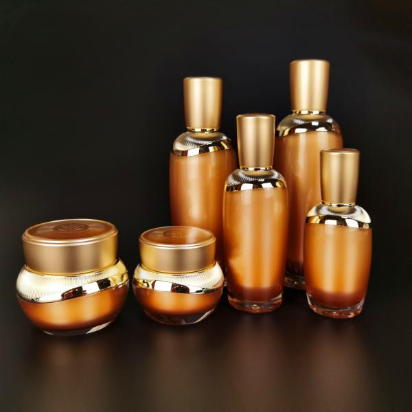 Buy cheap Gold Luxury Acrylic Cosmetic Beauty Packaging Bottles / Jar 30ml 1oz from wholesalers