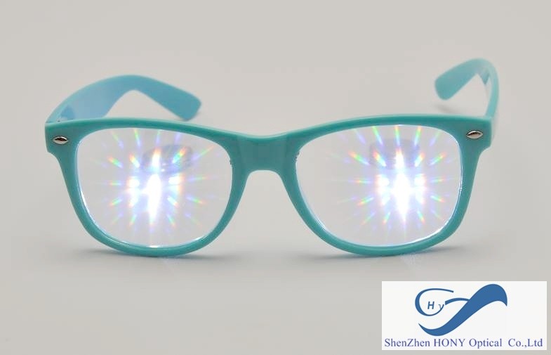 Customizd PVC 3D Fireworks Glasses With Optics Parameter Transmittance 90%