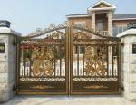 Villa Electroplated Cast Iron Gates / Courtyard Metal Driveway Gates