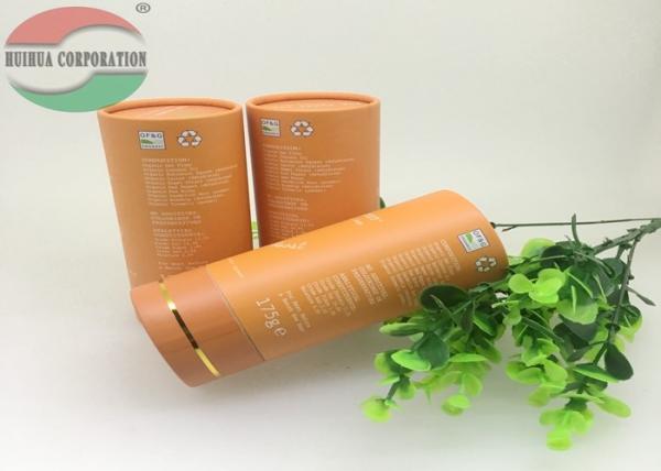 Buy cheap Large Kraft Cardboard PET Paper Tube Packaging With Hot Stamping Orange from wholesalers
