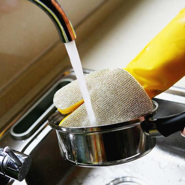 Buy cheap Silver Brush Cloth Sponge Cleaning Gloves , Sponge Gloves For Dishes from wholesalers