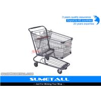 Buy cheap Wire Metal Supermarket Shopping Cart / 4 Wheel Shopping Trolley Chrome Plated product