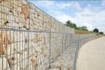 Silver Wire Gabion Baskets , Gabion Wall Cages For Rock Retaining Walls