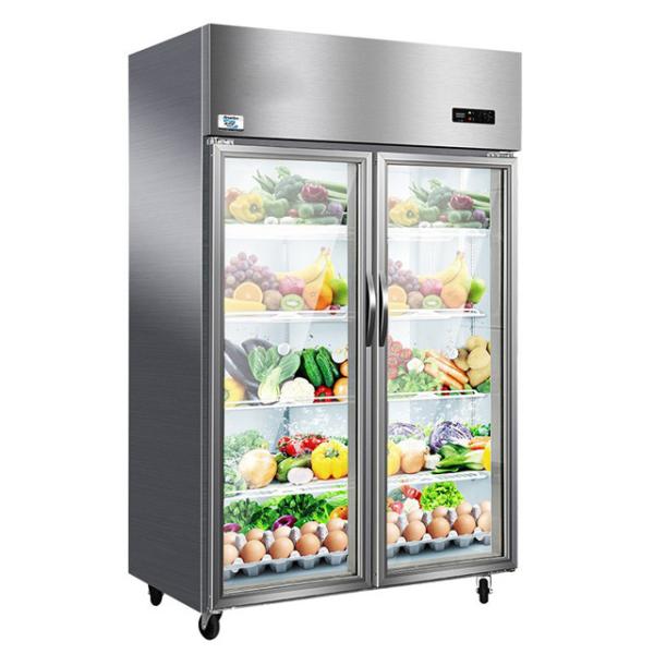 Buy cheap SS304 110V Glass Door Refrigerator Freezer , Multipurpose Double Fridge Freezer from wholesalers