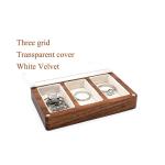 Three Slots Black Walnut Jewelry Box Organizer For Wedding Rings Necklace