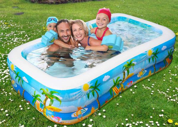 Buy cheap Children Square Shape Blue PVC Inflatable Swimming Pools from wholesalers