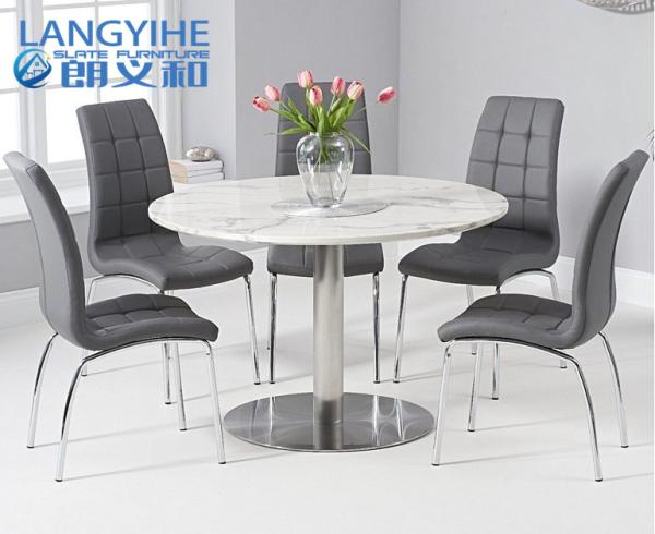 Buy cheap White Oem Odm Circle Marble Dining Table 120cm from wholesalers