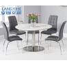 Buy cheap White Oem Odm Circle Marble Dining Table 120cm from wholesalers