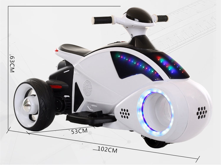3-wheel Electric Ride On Car with Early Education One-click Start Third Wheel Battery