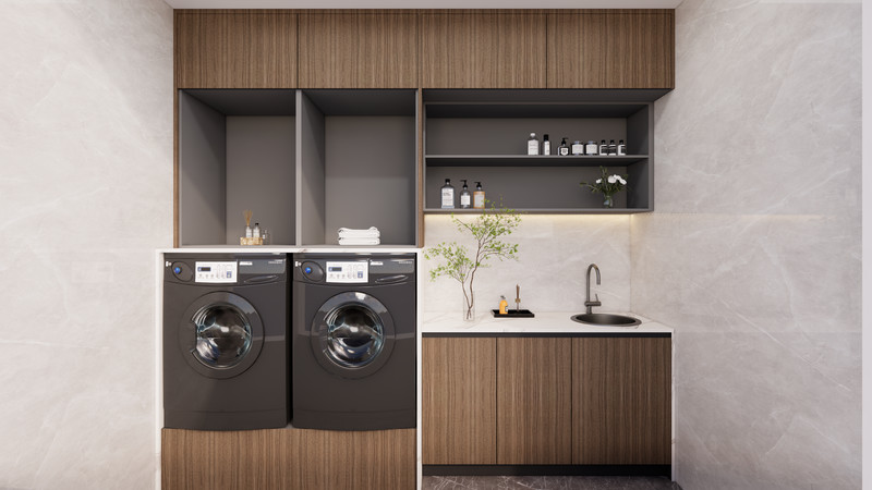Premium Stainless Steel Balcony Storage Cabinet Wood Finish With Modern Design