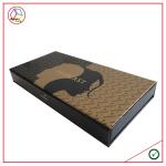 Gold Foil Black Flip Cosmetic Packaging Box With EVA Insert