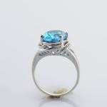 Women Fashion Oval Blue Topaz Cubic Zirconia 925 Silver Ring (F47-F53)