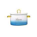 Simple Gradient Blue 4mm Glass Cutlery Salad Bowl