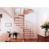 Buy cheap Residential Steel Stair Custom Spiral Staircase With Solid Wood Treads from wholesalers