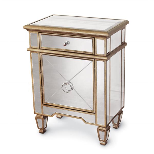 Buy cheap MDF Mirrored Hotel Bedside Table from wholesalers