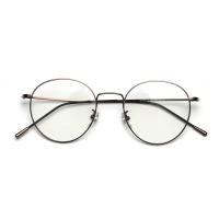 Buy cheap Korean Retro Flat Reading Glasses 132MM Men Metal Kick Myopia Control BSCI product