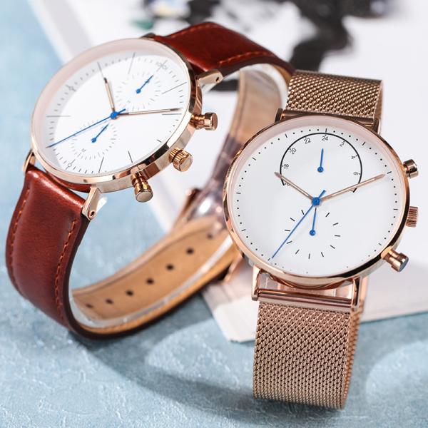 Buy cheap Analog Quartz Couple Watches 3ATM Mesh Strap Leather Couple Watches from wholesalers