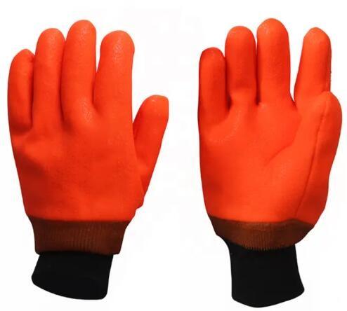 Buy cheap Orange PVC Coated Gloves 27cm Acid Resistant Cold Proof Chemical Protection Gloves from wholesalers